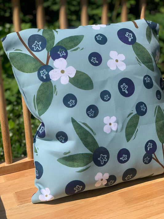 Blueberry throw pillow