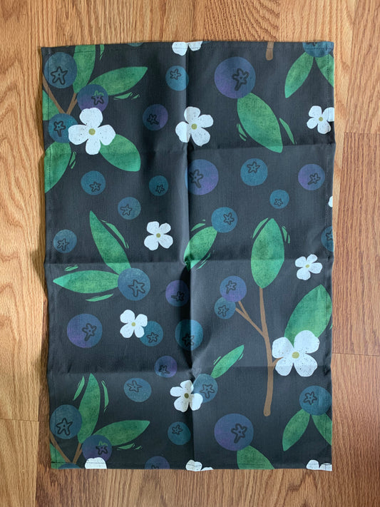 Blueberry Tea Towel in XL Berries and Black