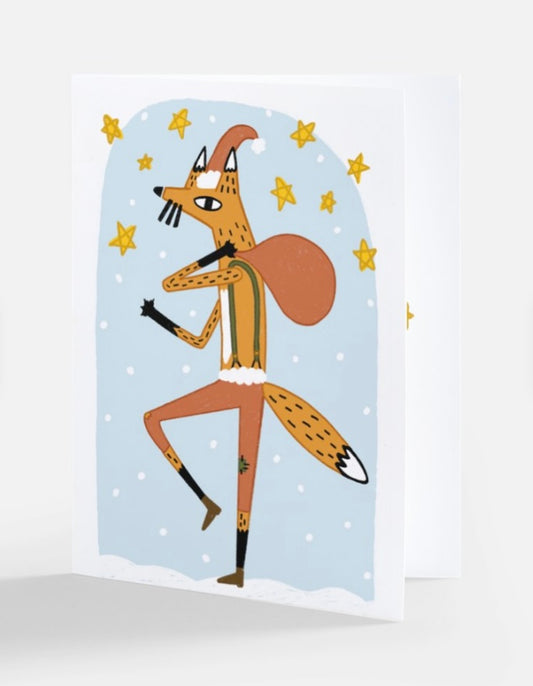 Santa Fox Greeting Card