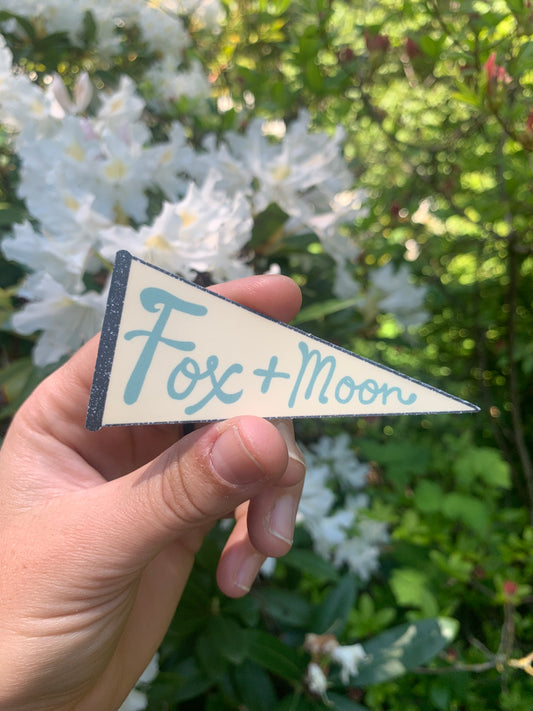 Fox + Moon Pennant Sticker