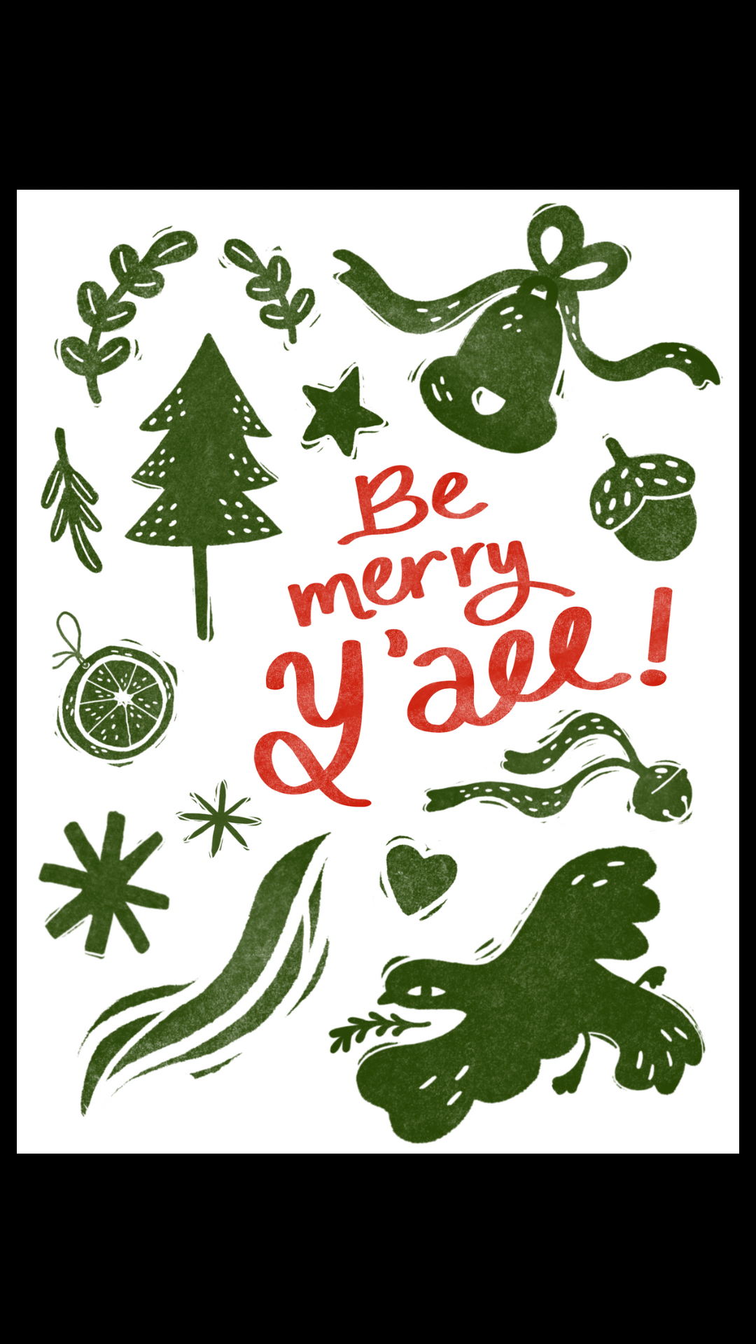 Be Merry Y’all! Tea Towel